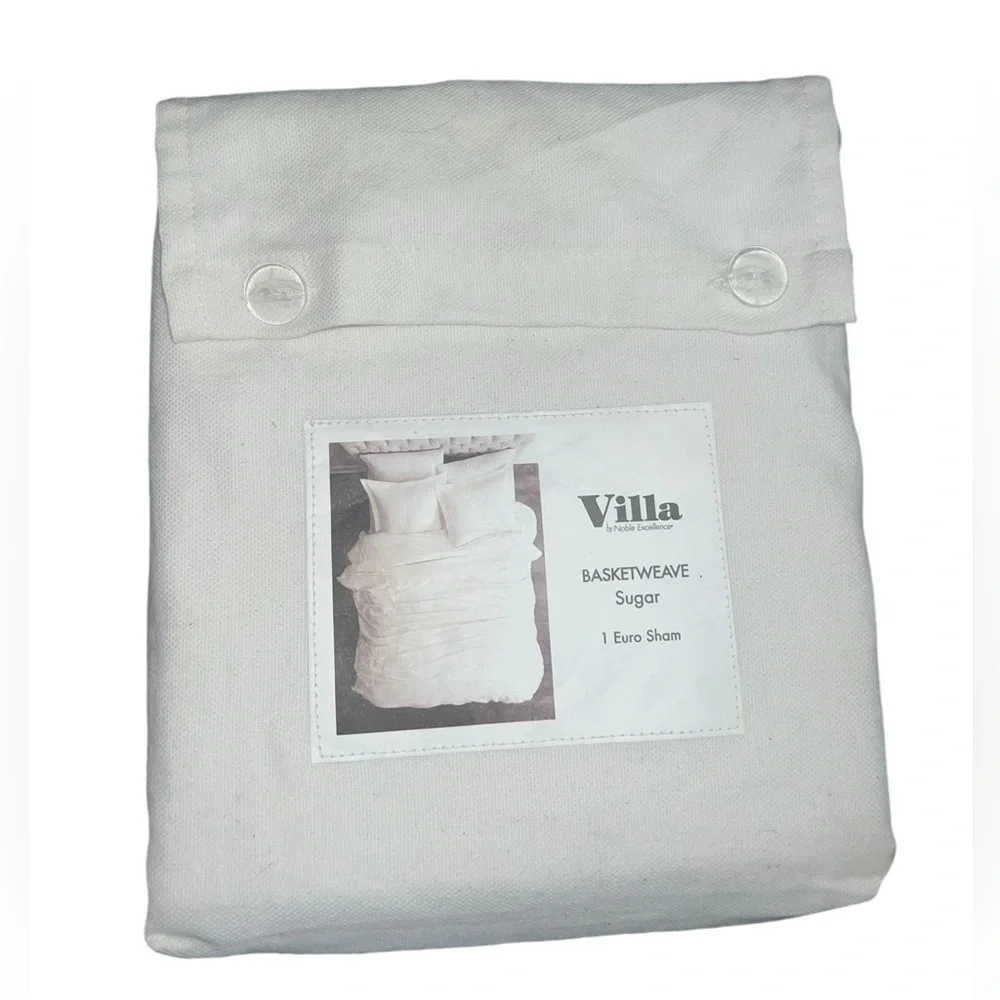 ✅New! Villa by Noble Excellence Basketweave Sugar 2 Euro Sham